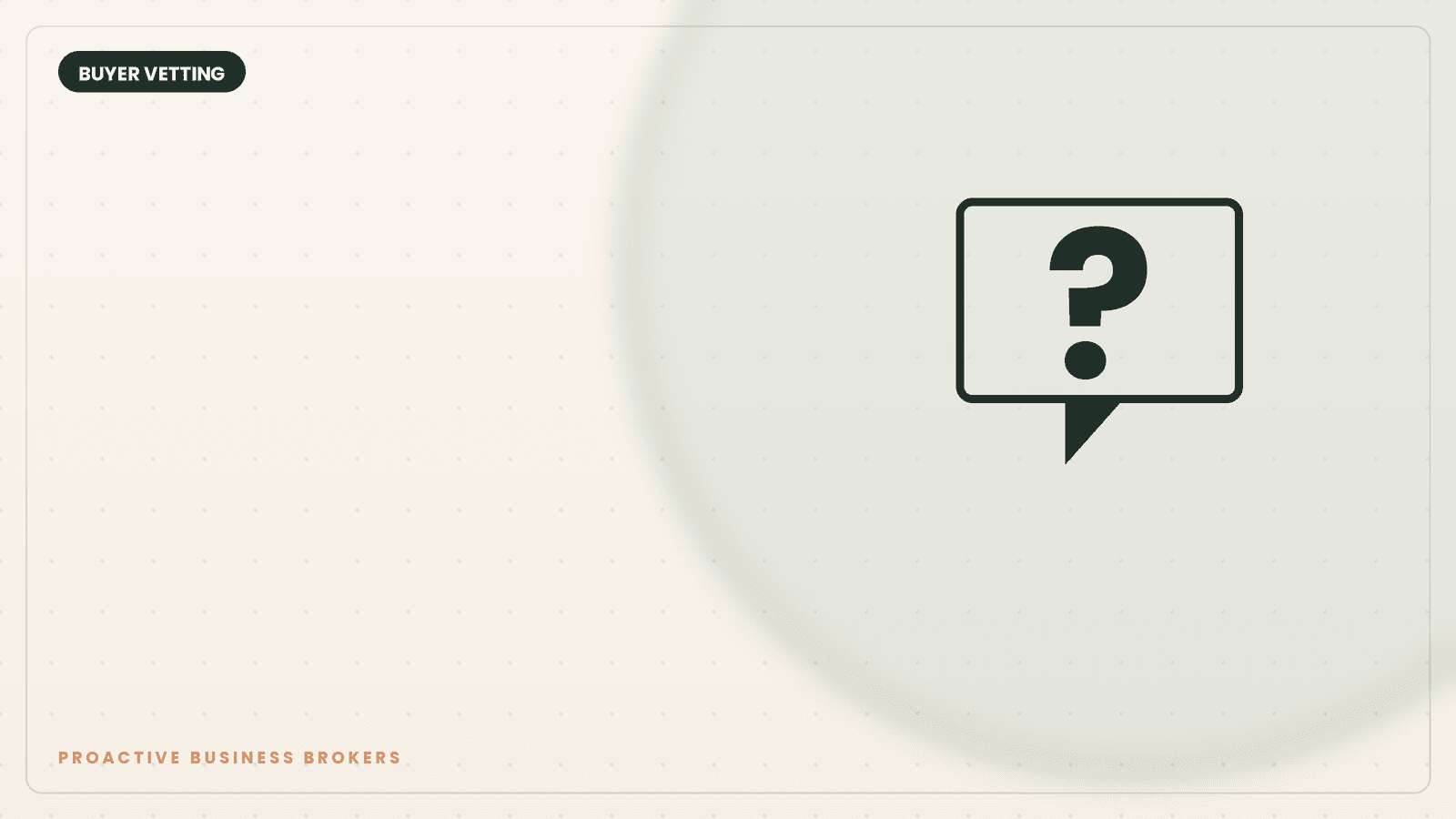 Speech bubble with a question mark icon representing buyer qualification questions